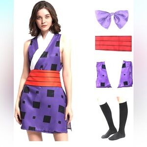 Purple and Red Costume Dress with Accessories